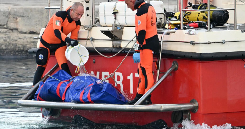 At least 5 bodies recovered from superyacht off Sicily as questions mount