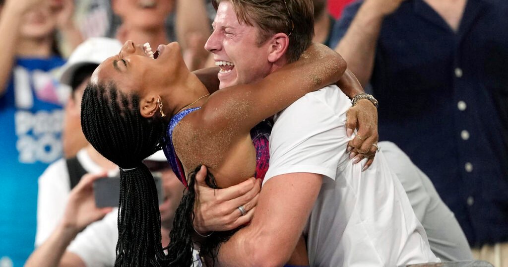 Hunter Woodhall and Tara Davis-Woodhall win Olympic medals, and Americans’ hearts